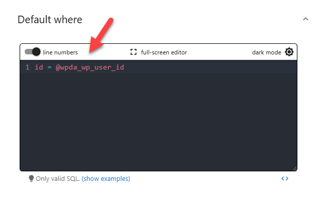 Default where clause accessing WordPress user ID