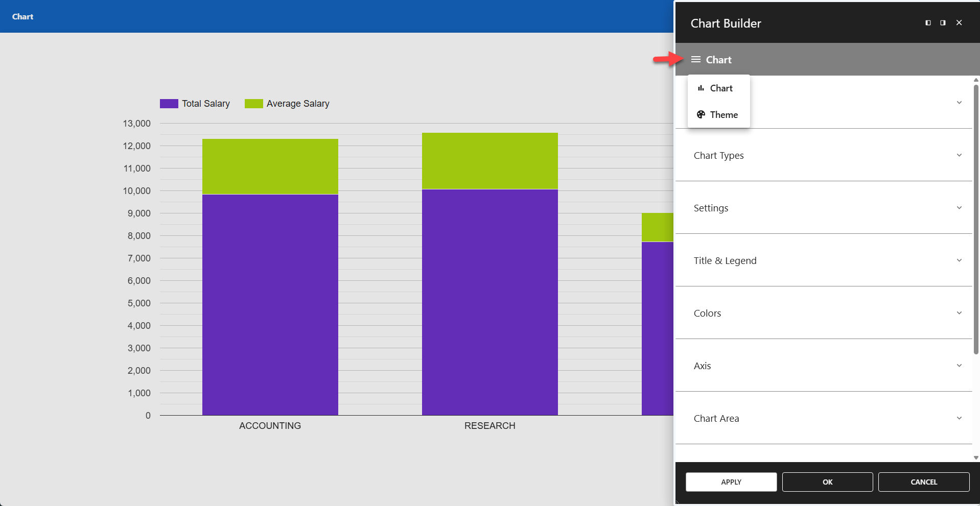 WP Data Access - Chart Builder Menu