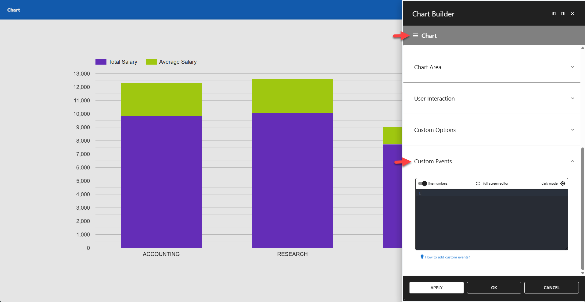 WP Data Access - Chart Custom Events