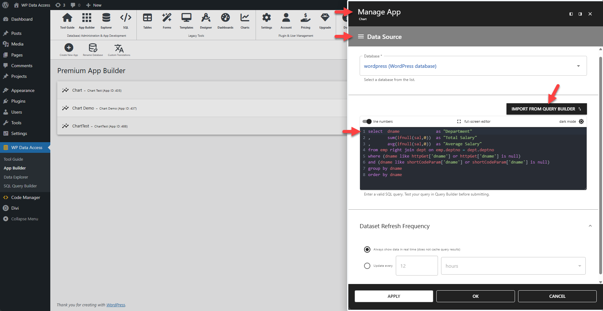 WP Data Access - Chart Data