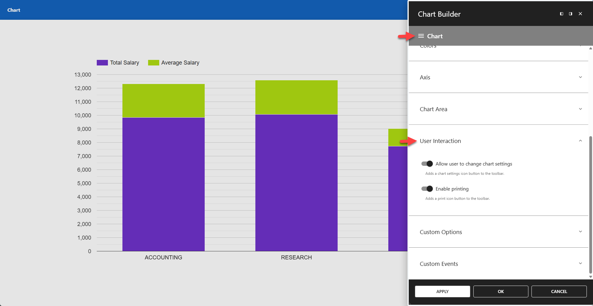 WP Data Access - Chart User Interaction