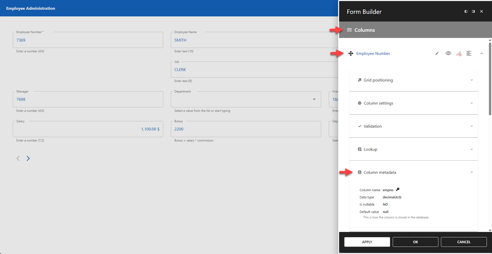 WP Data Access - Column Medata