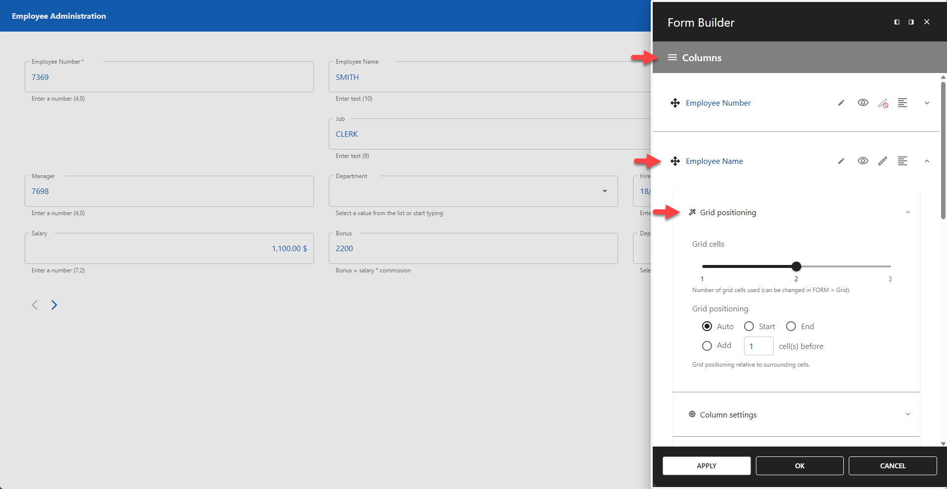 WP Data Access - Grid Positioning