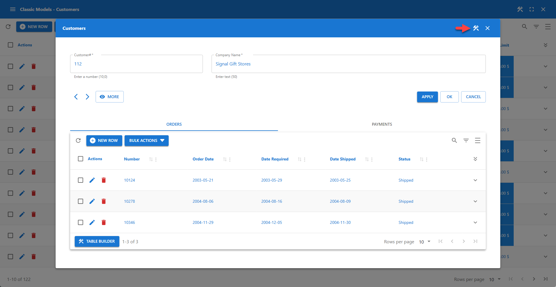 The Form Builder icon is available on the toolbar.