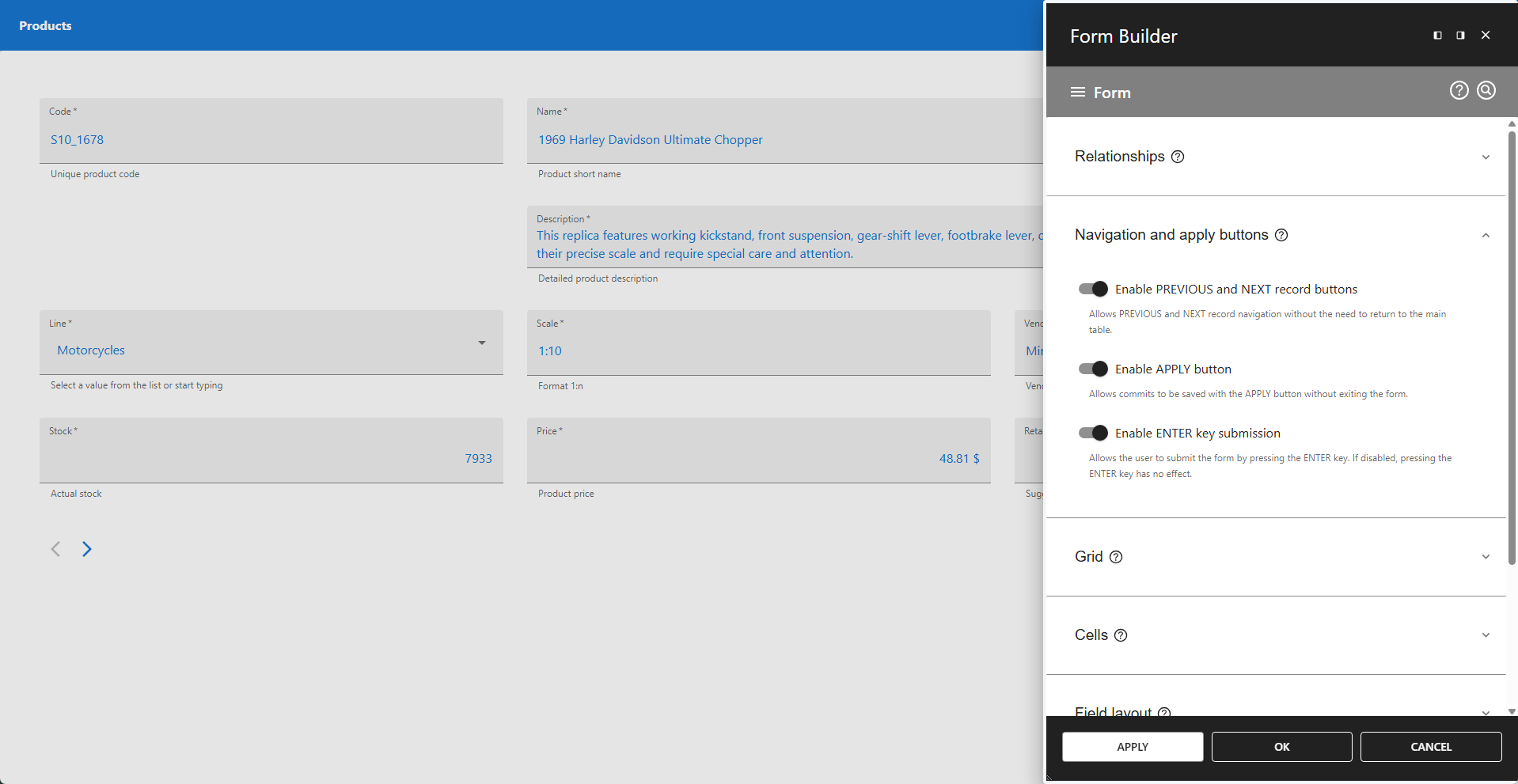 WP Data Access - Form Builder - Navigation and Apply Buttons