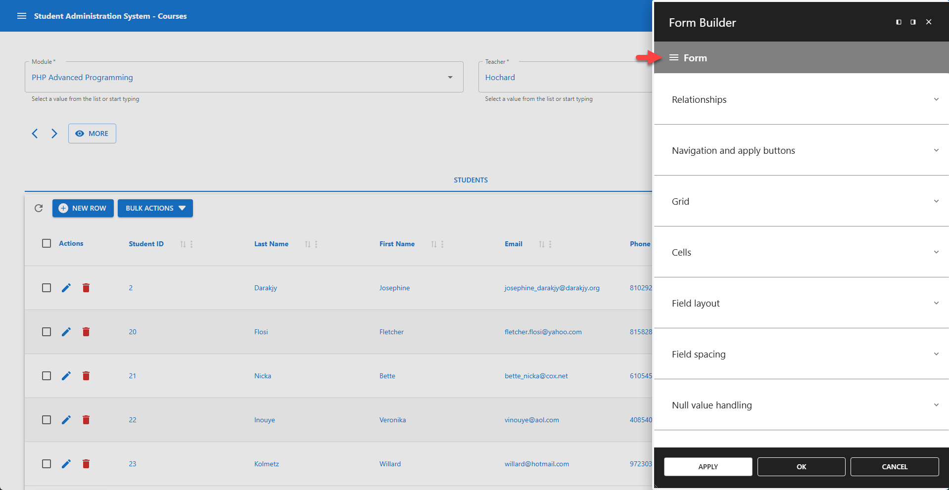 WP Data Access - Form Builder - Form Menu