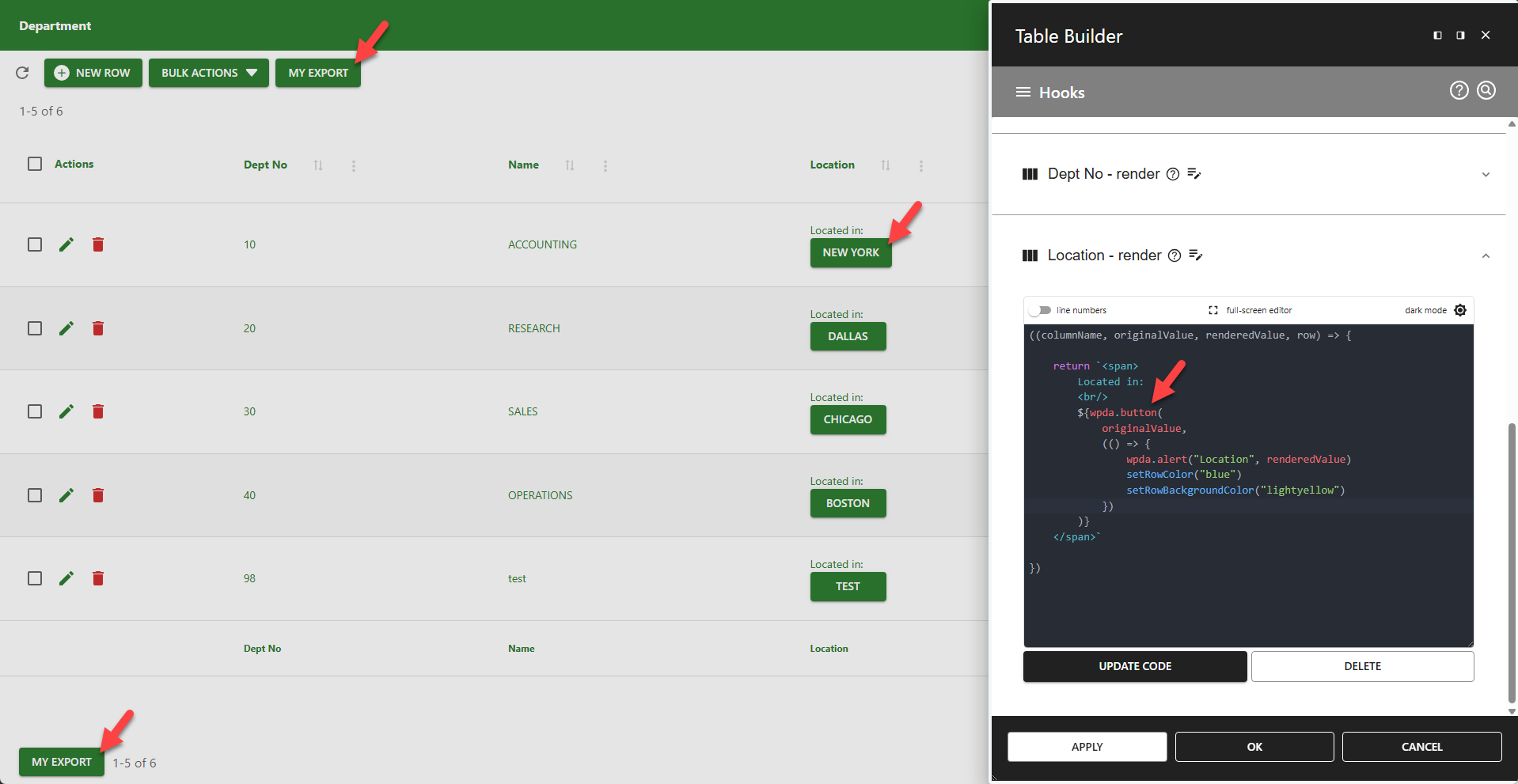 WP Data Access - wpda.button()