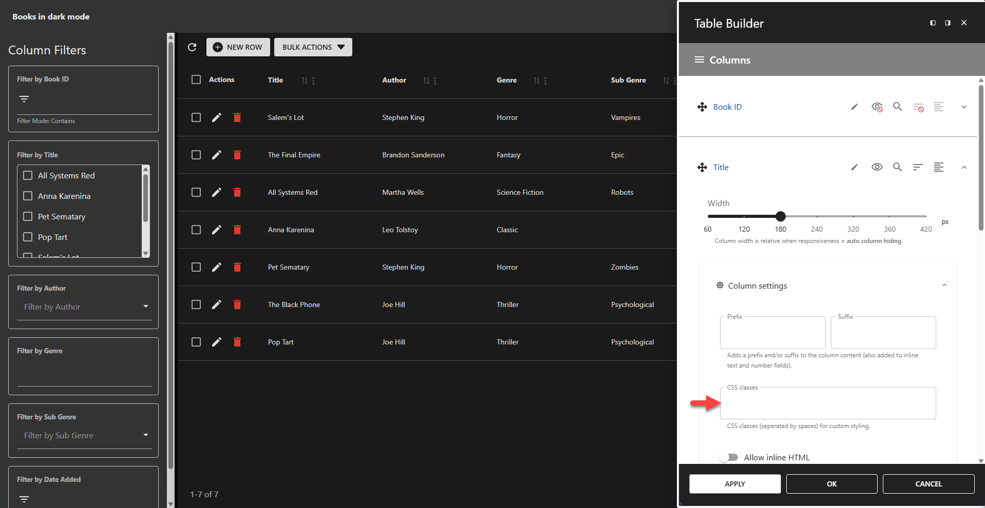 WP Data Access - Layout and Styling - Font