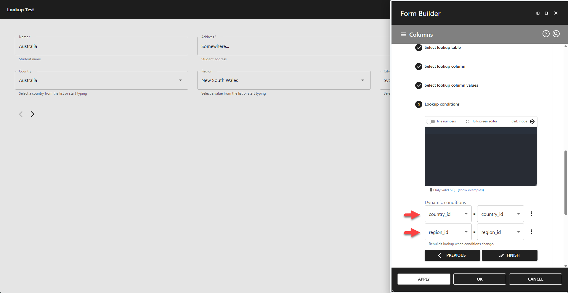 WP Data Access - Dynamic Lookup Conditions
