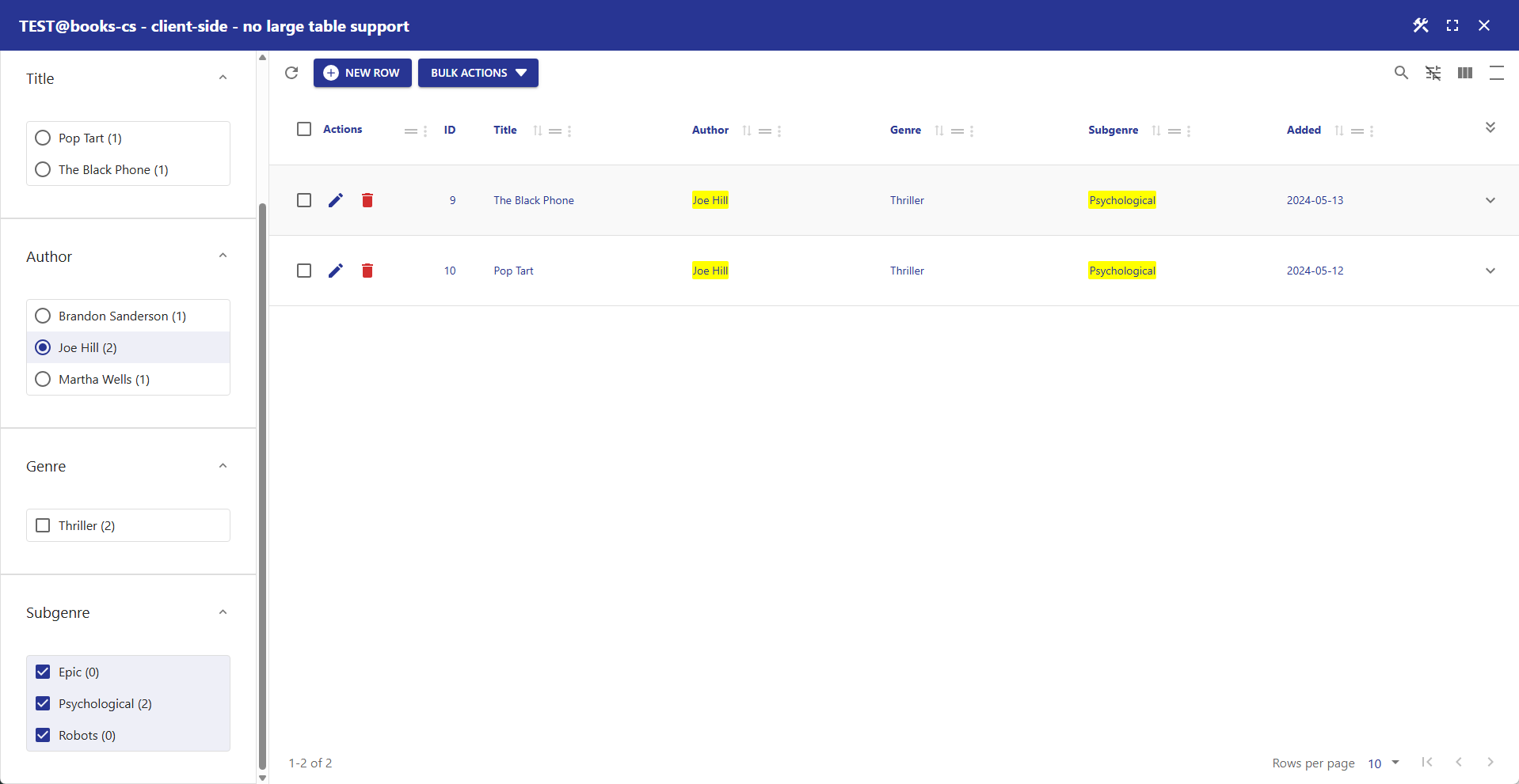 WP Data Access - Table Builder - Column Filters Popup