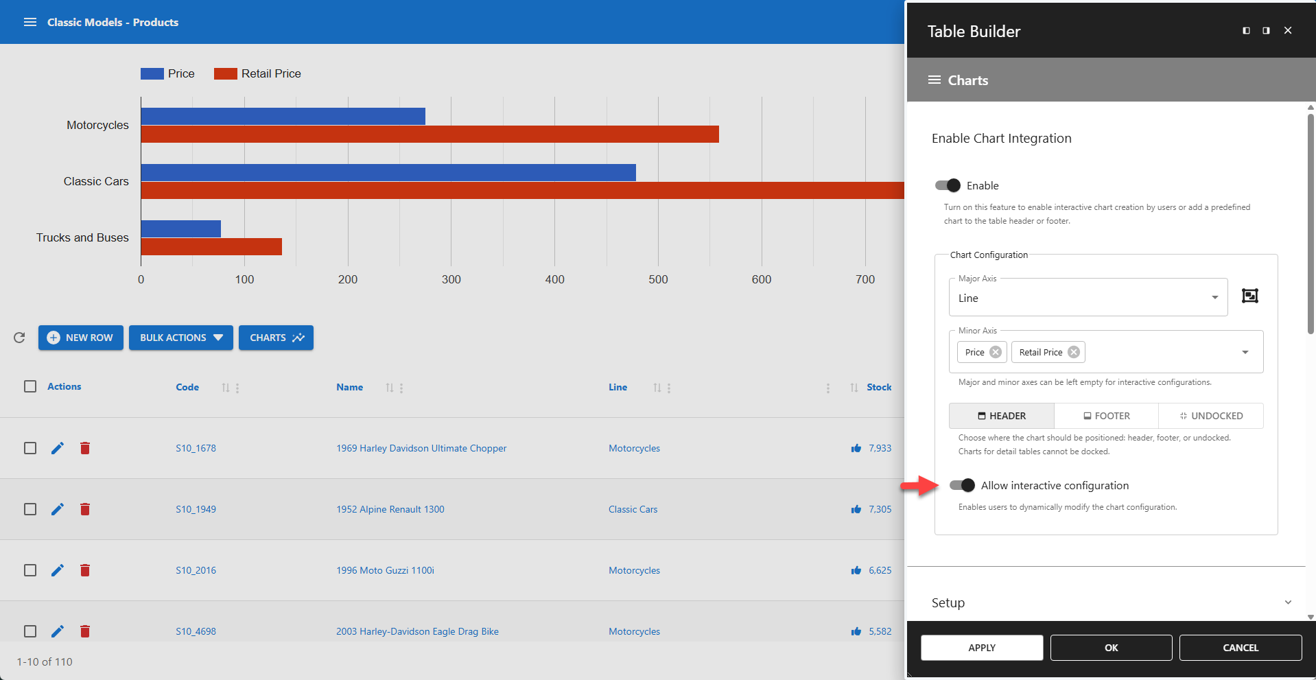 WP Data Access - Table Builder - Interactive Chart Setting