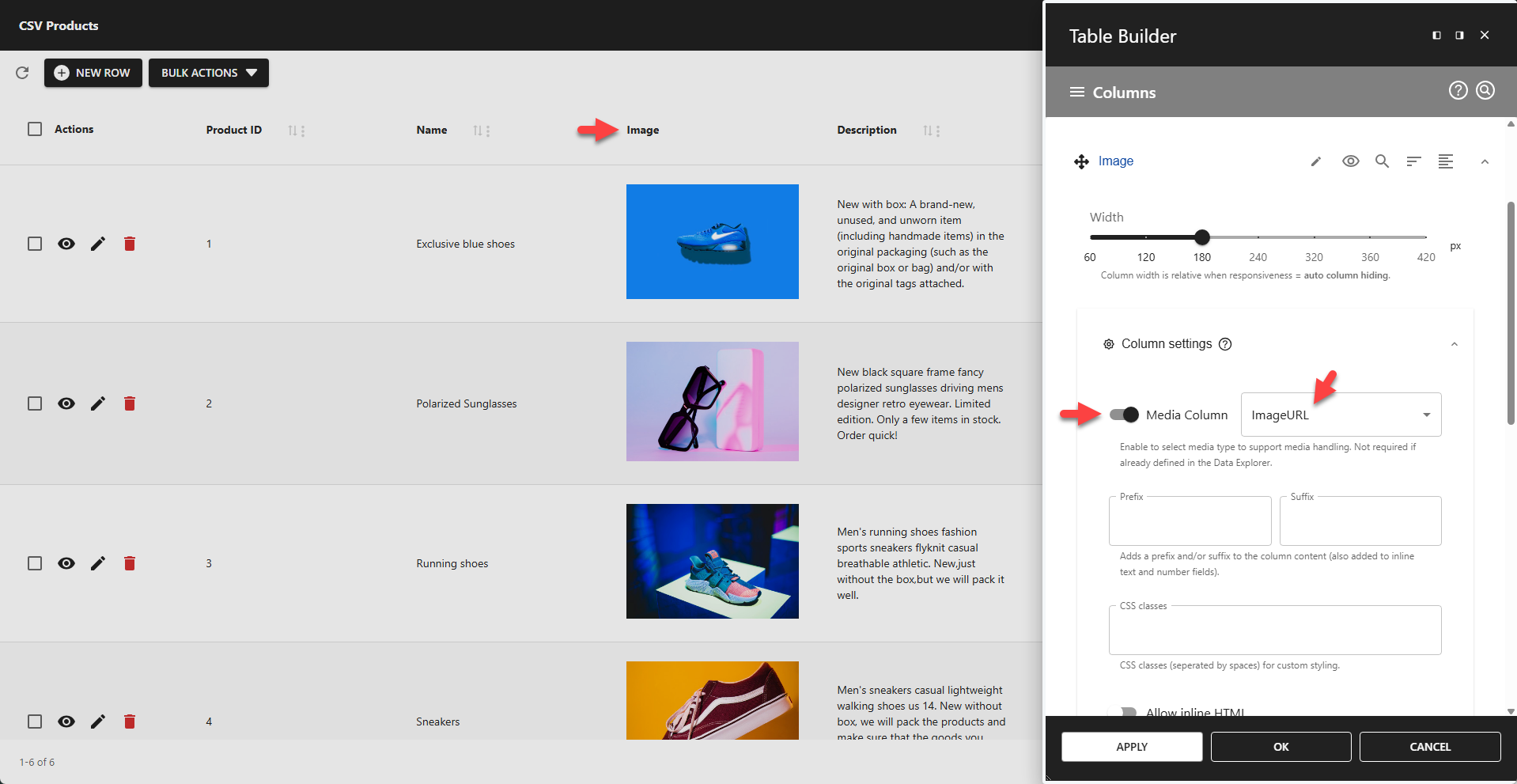 WP Data Access - Media Column Setting
