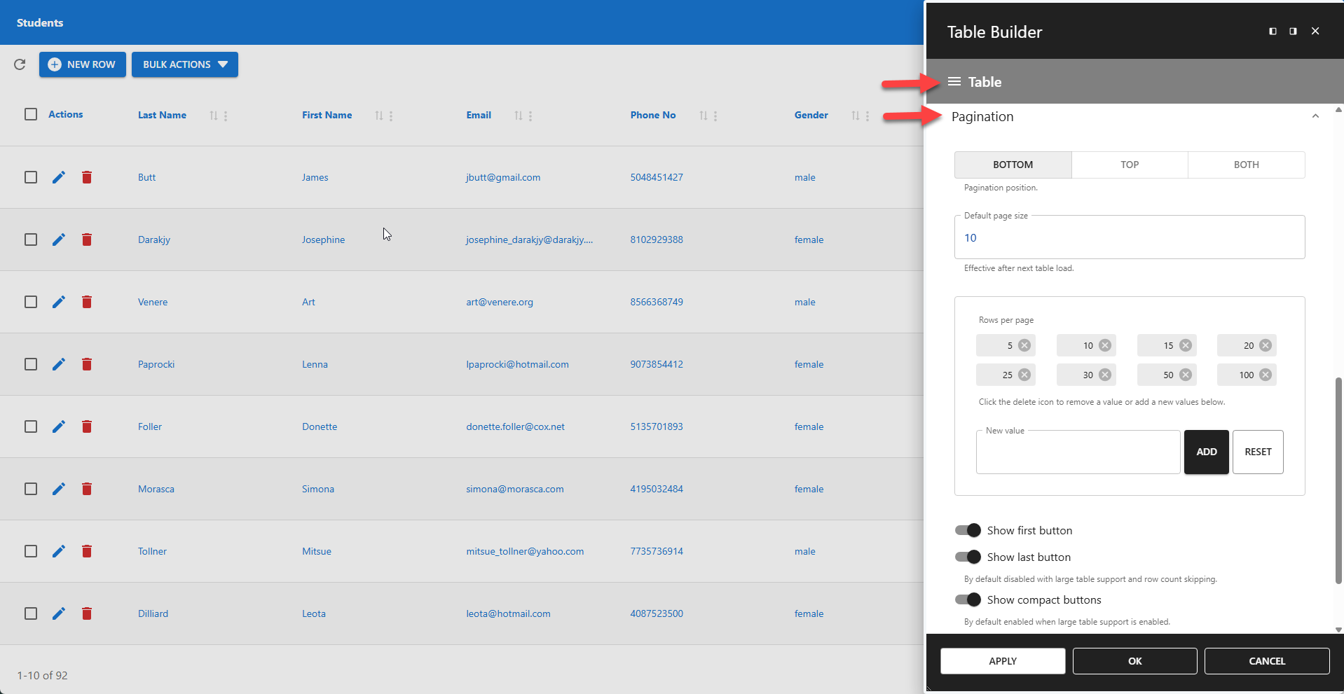 WP Data Access - Table Builder - Pagination